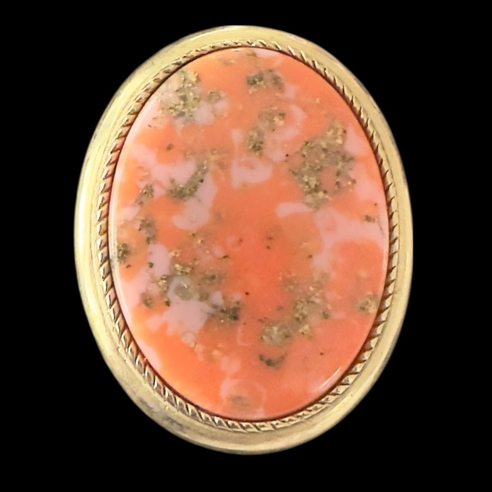 Vintage Sarah Coventry Gold and pink Stone Women's Brooch